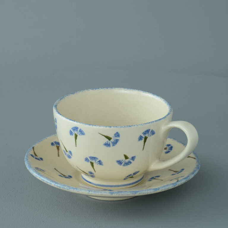 Cornflower Cup & Saucer – Breakfast Size