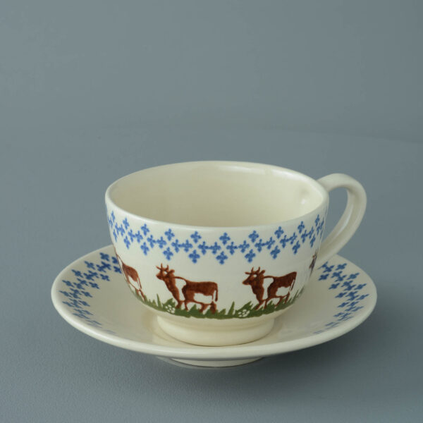 Cow Cup & Saucer - Breakfast Size
