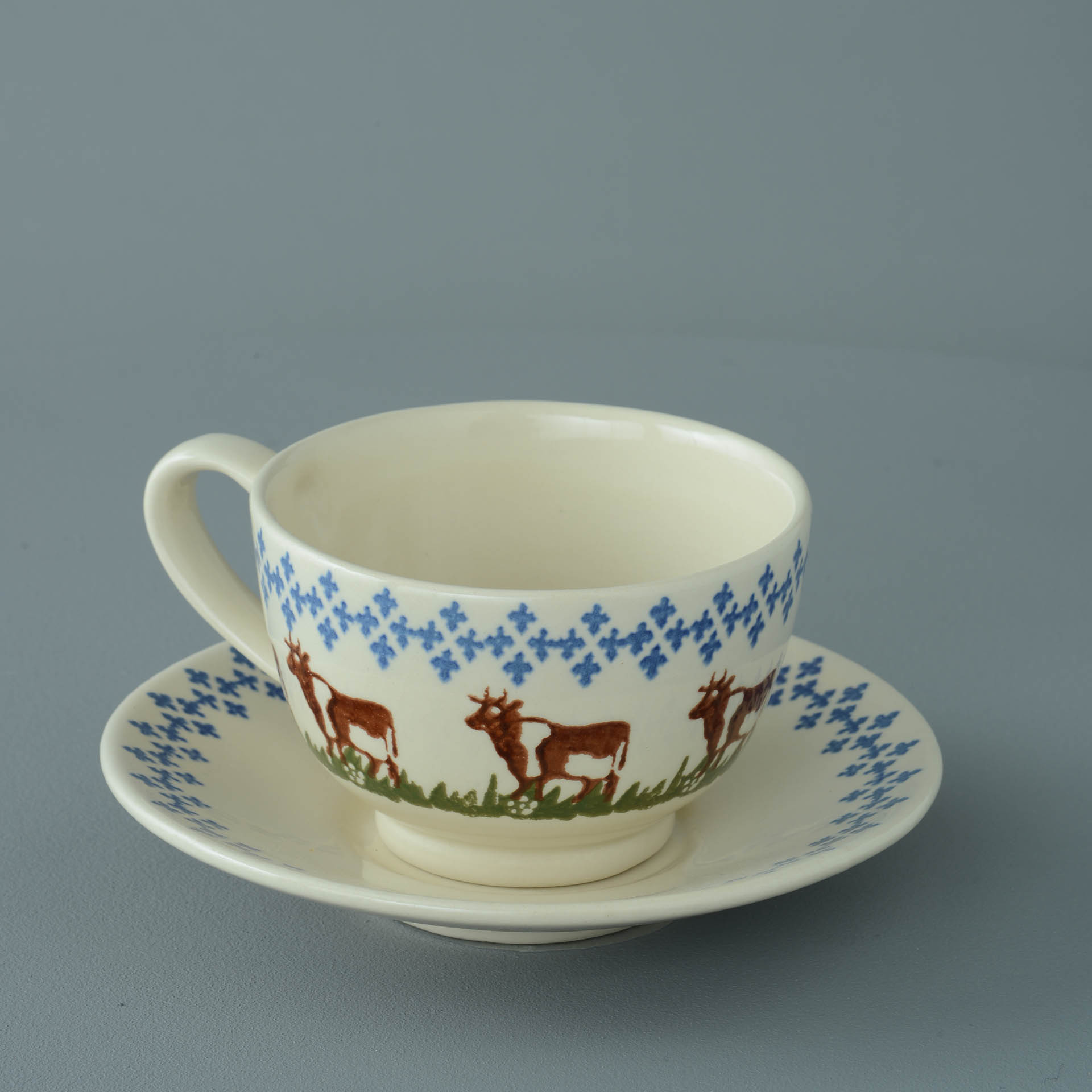 Cow Cup & Saucer - Breakfast Size