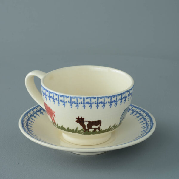 Farm Animal Cup & Saucer - Breakfast Size
