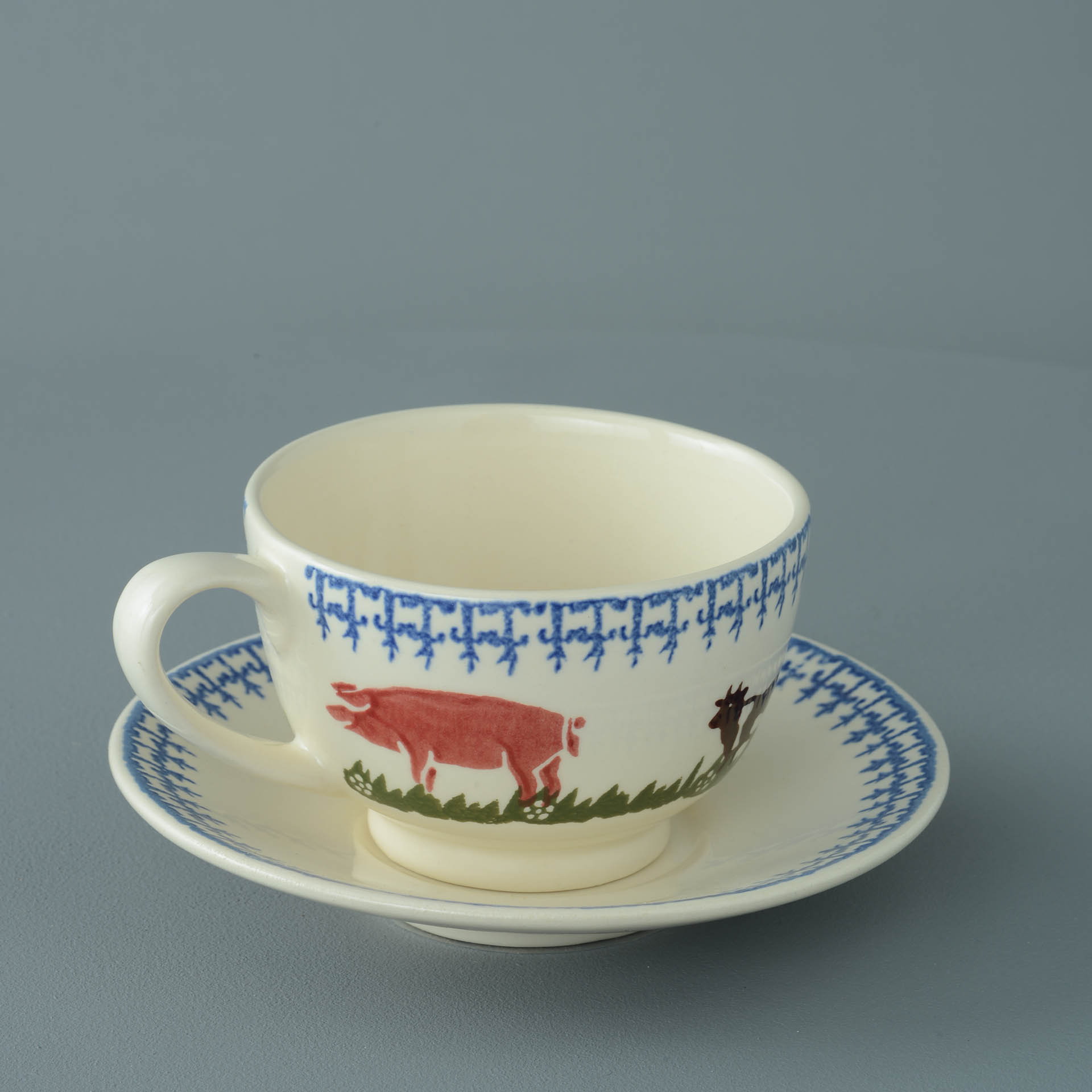 Farm Animal Cup & Saucer - Breakfast Size