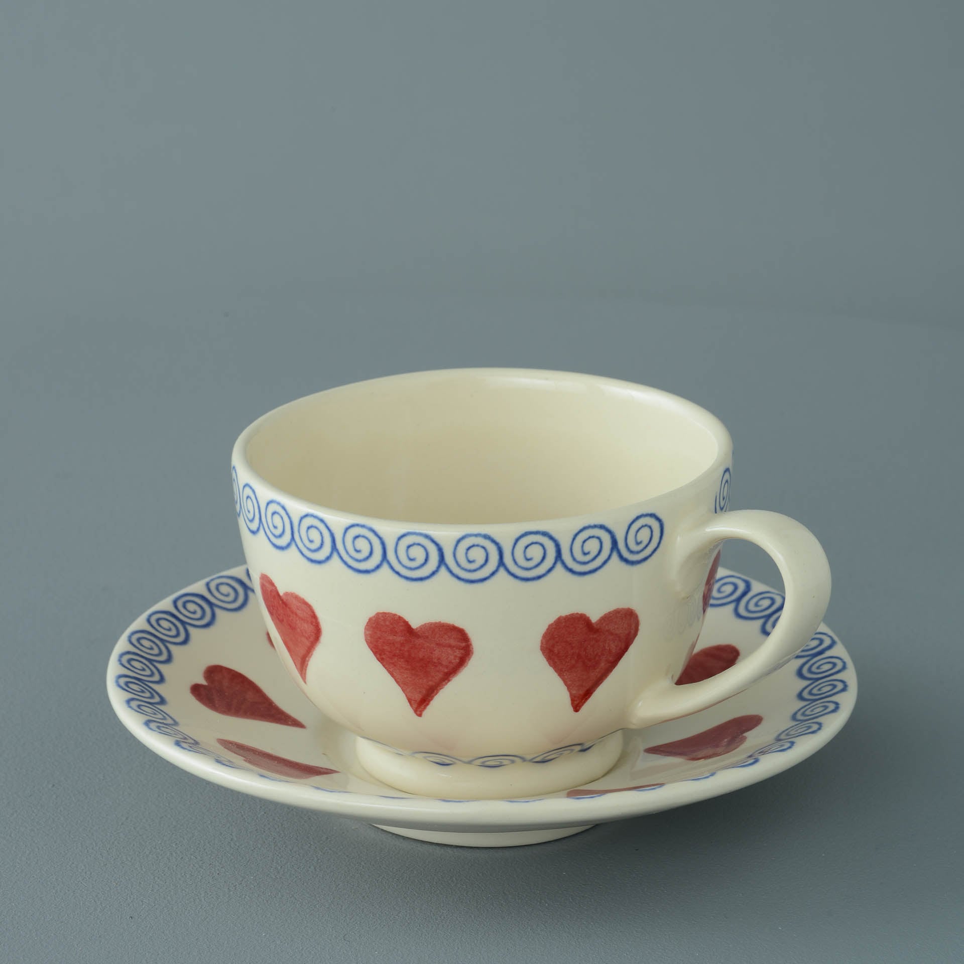 Heart Cup & Saucer - Breakfast Size