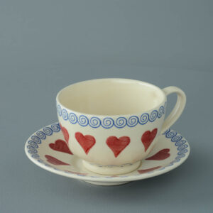 Heart Cup & Saucer - Breakfast Size