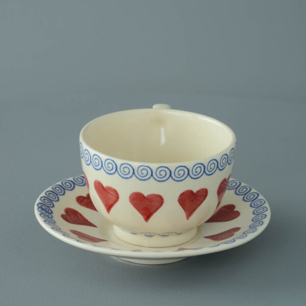 Heart Cup & Saucer - Breakfast Size