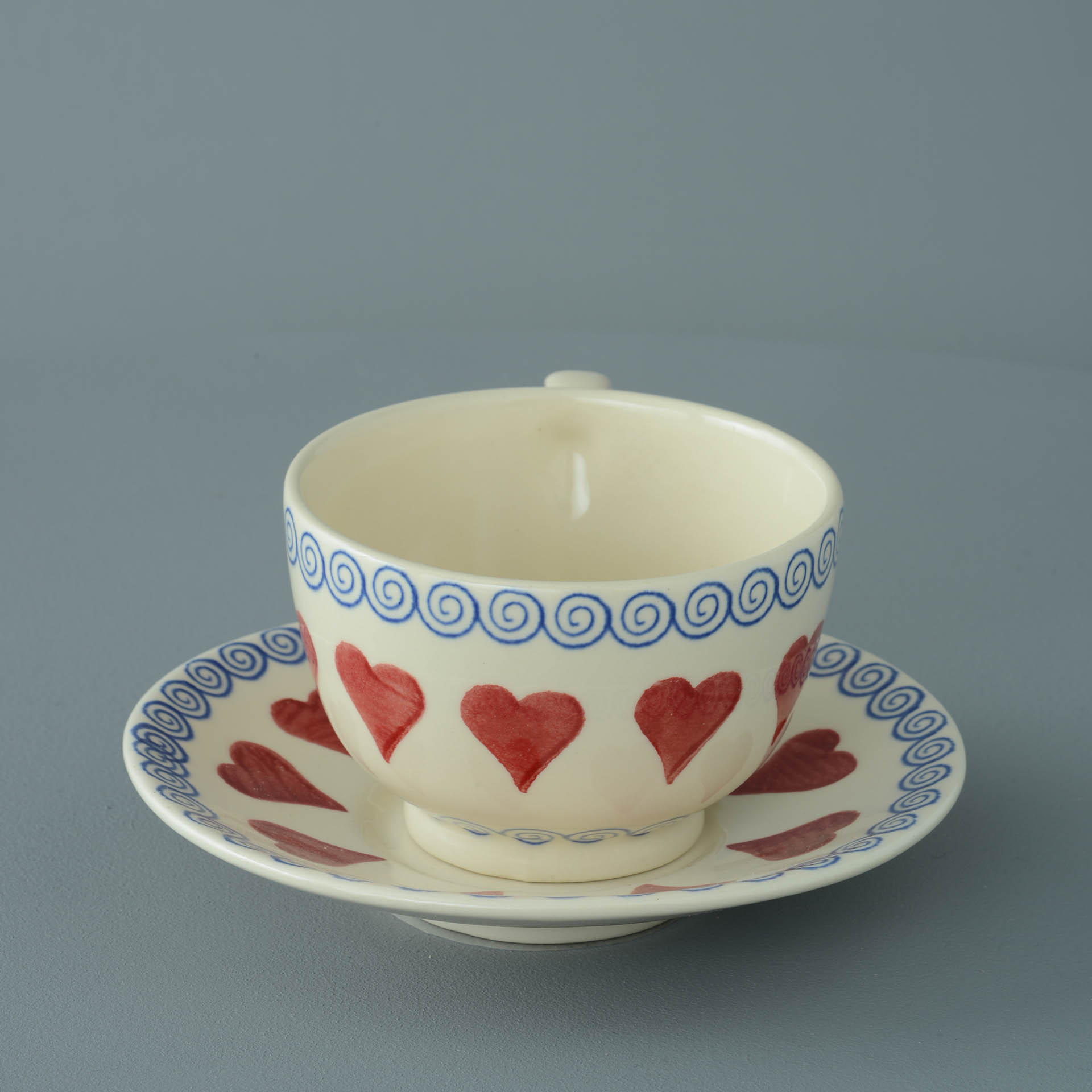 Heart Cup & Saucer - Breakfast Size