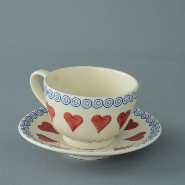 Heart Cup & Saucer - Breakfast Size