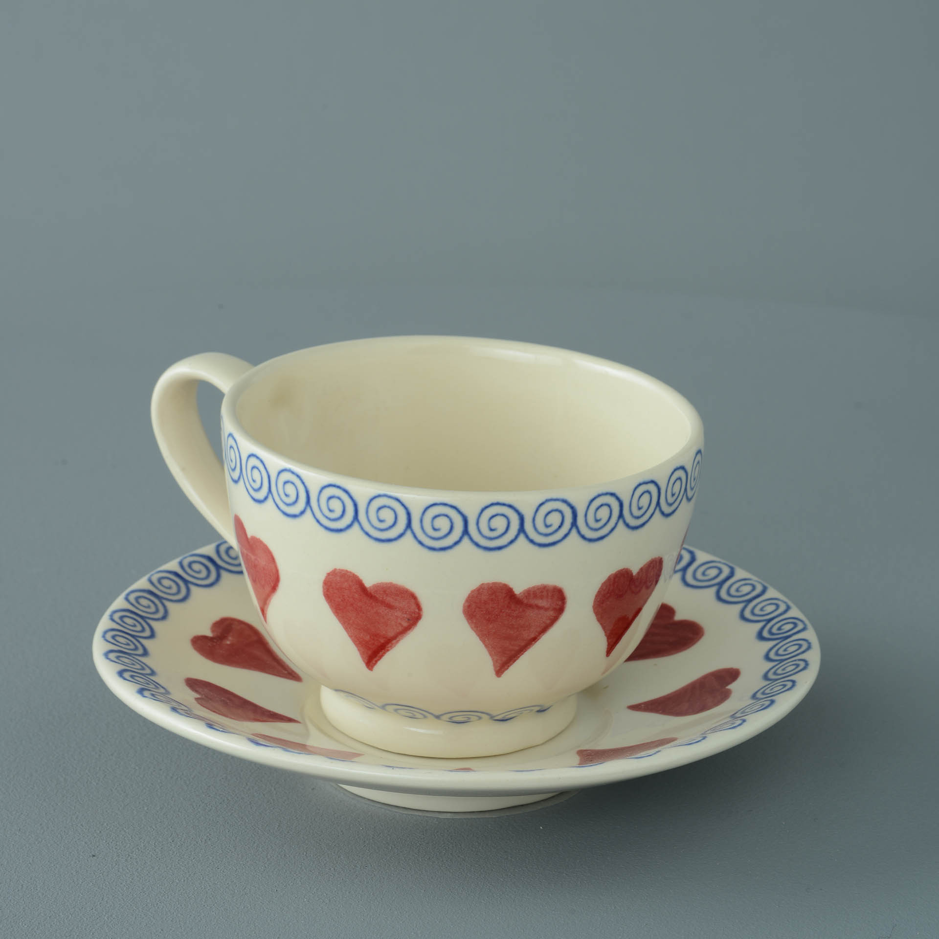 Heart Cup & Saucer - Breakfast Size
