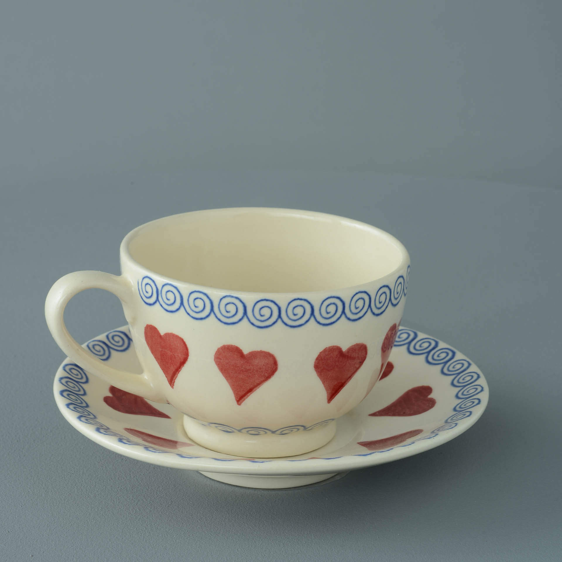 Heart Cup & Saucer - Breakfast Size