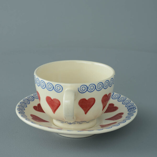 Heart Cup & Saucer - Breakfast Size