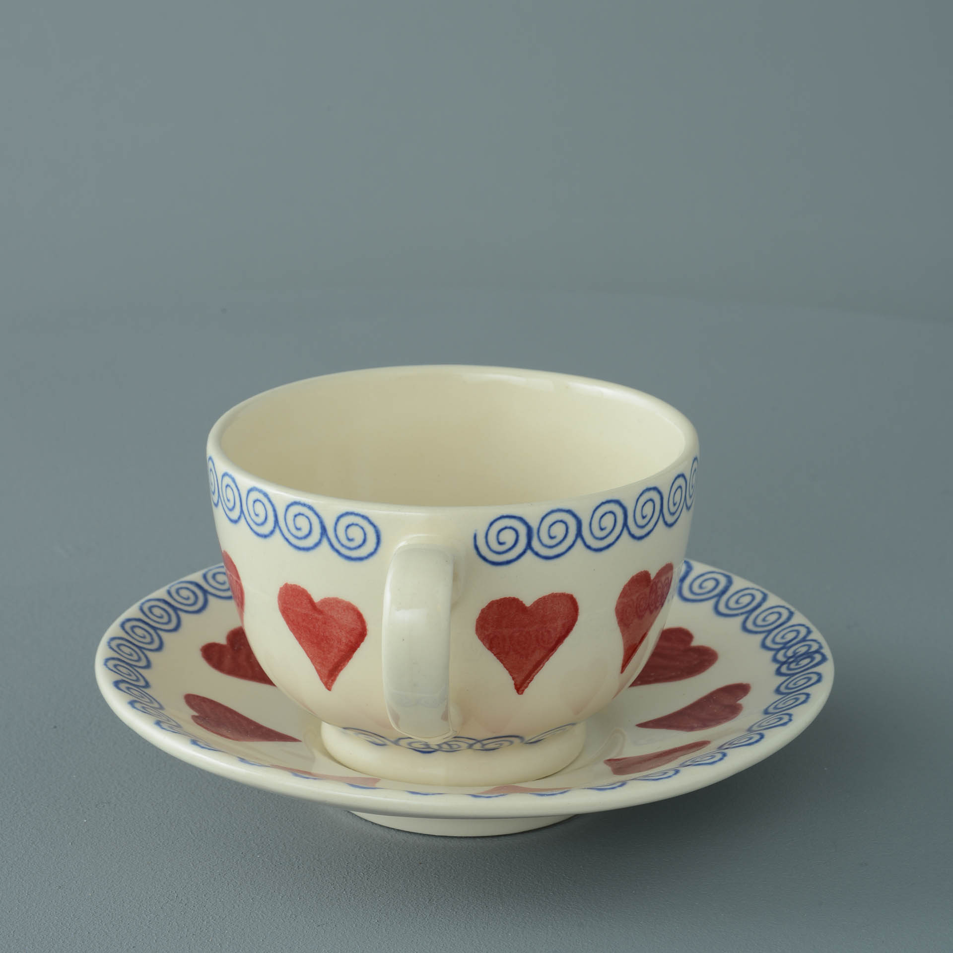 Heart Cup & Saucer - Breakfast Size