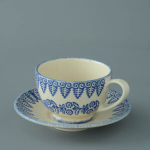 Lacey Blue Cup & Saucer - Breakfast Size