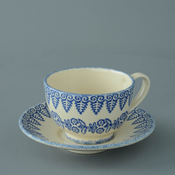 Lacey Blue Cup & Saucer - Breakfast Size