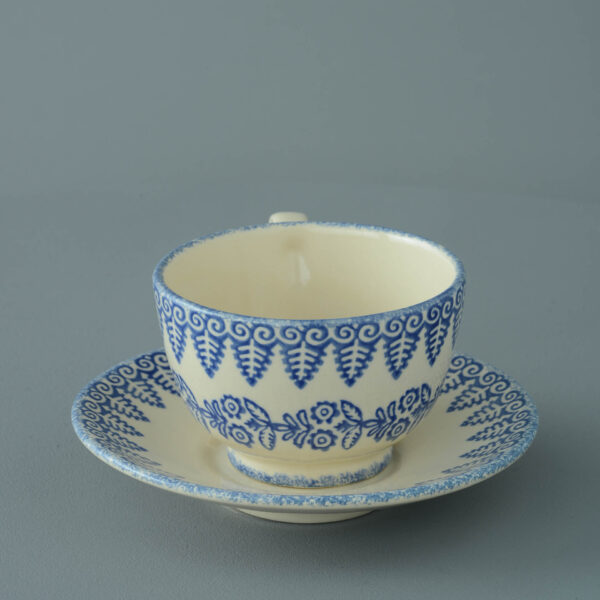 Lacey Blue Cup & Saucer - Breakfast Size