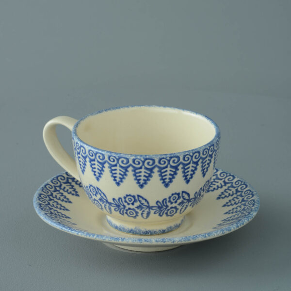 Lacey Blue Cup & Saucer - Breakfast Size