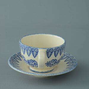 Lacey Blue Cup & Saucer - Breakfast Size