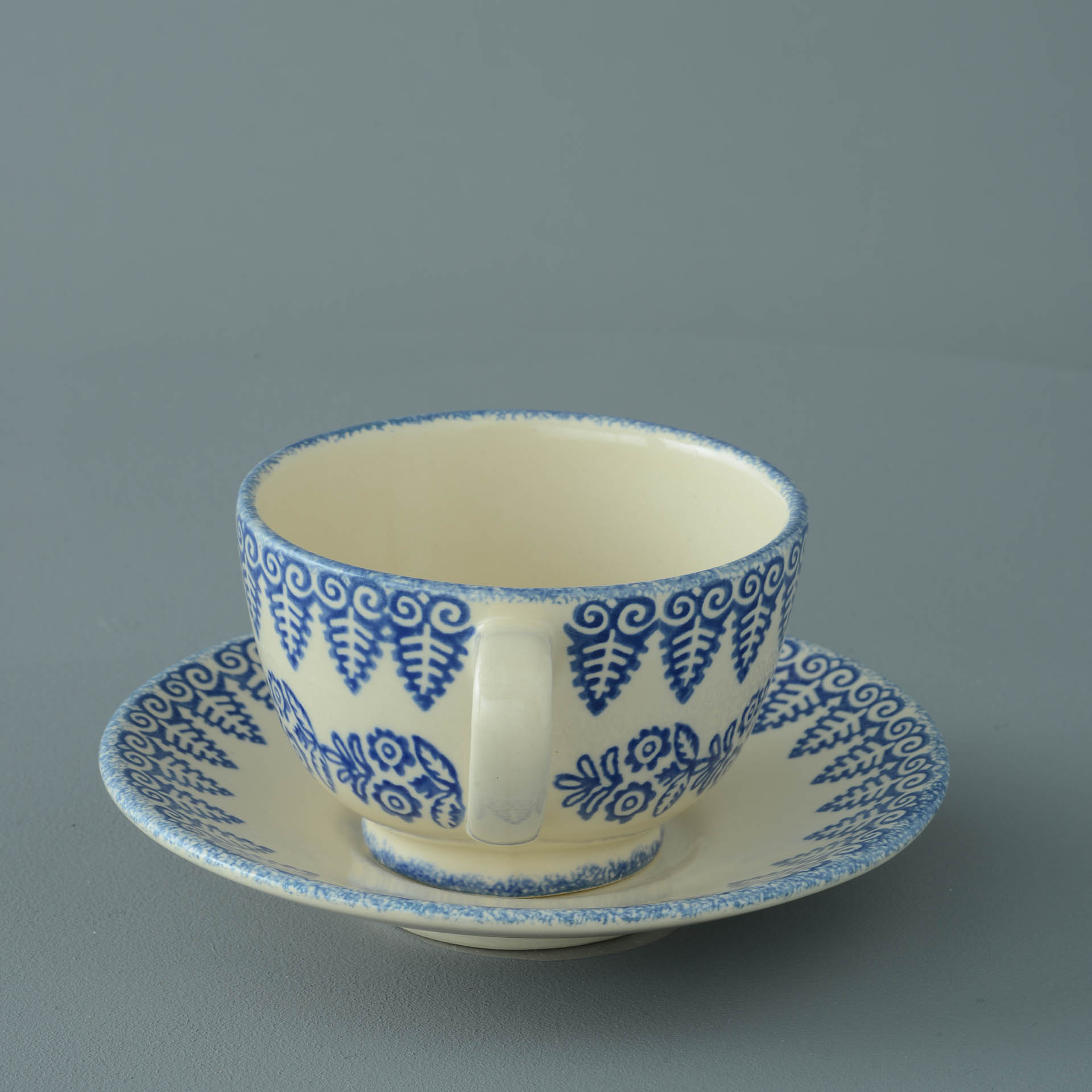Lacey Blue Cup & Saucer - Breakfast Size