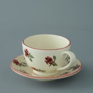 Poppy Cup & Saucer - Breakfast Size