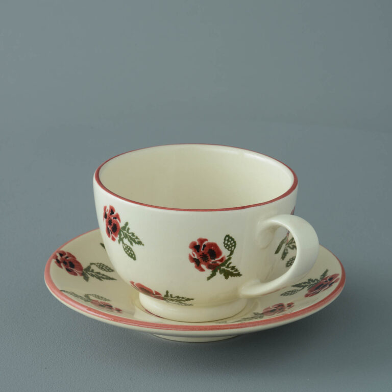Poppy Cup & Saucer – Breakfast Size