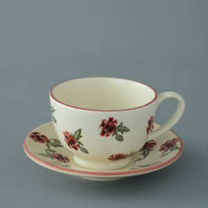 Poppy Cup & Saucer - Breakfast Size