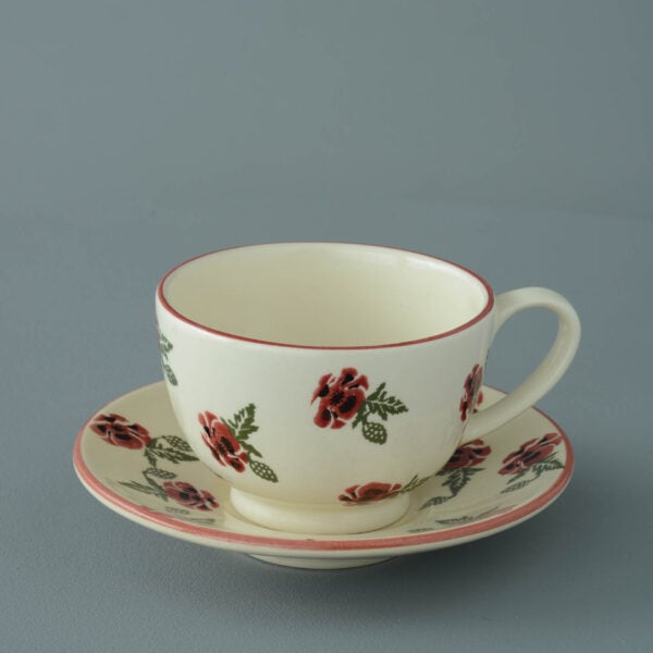 Poppy Cup & Saucer - Breakfast Size