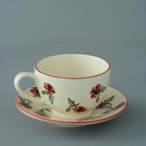 Poppy Cup & Saucer - Breakfast Size