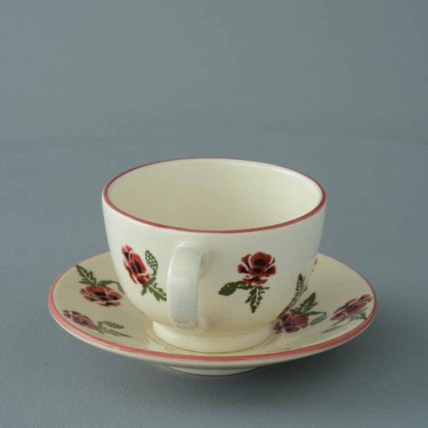 Poppy Cup & Saucer - Breakfast Size