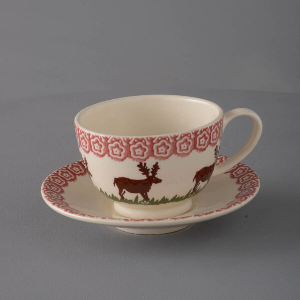 Reindeer Cup & Saucer - Breakfast Size
