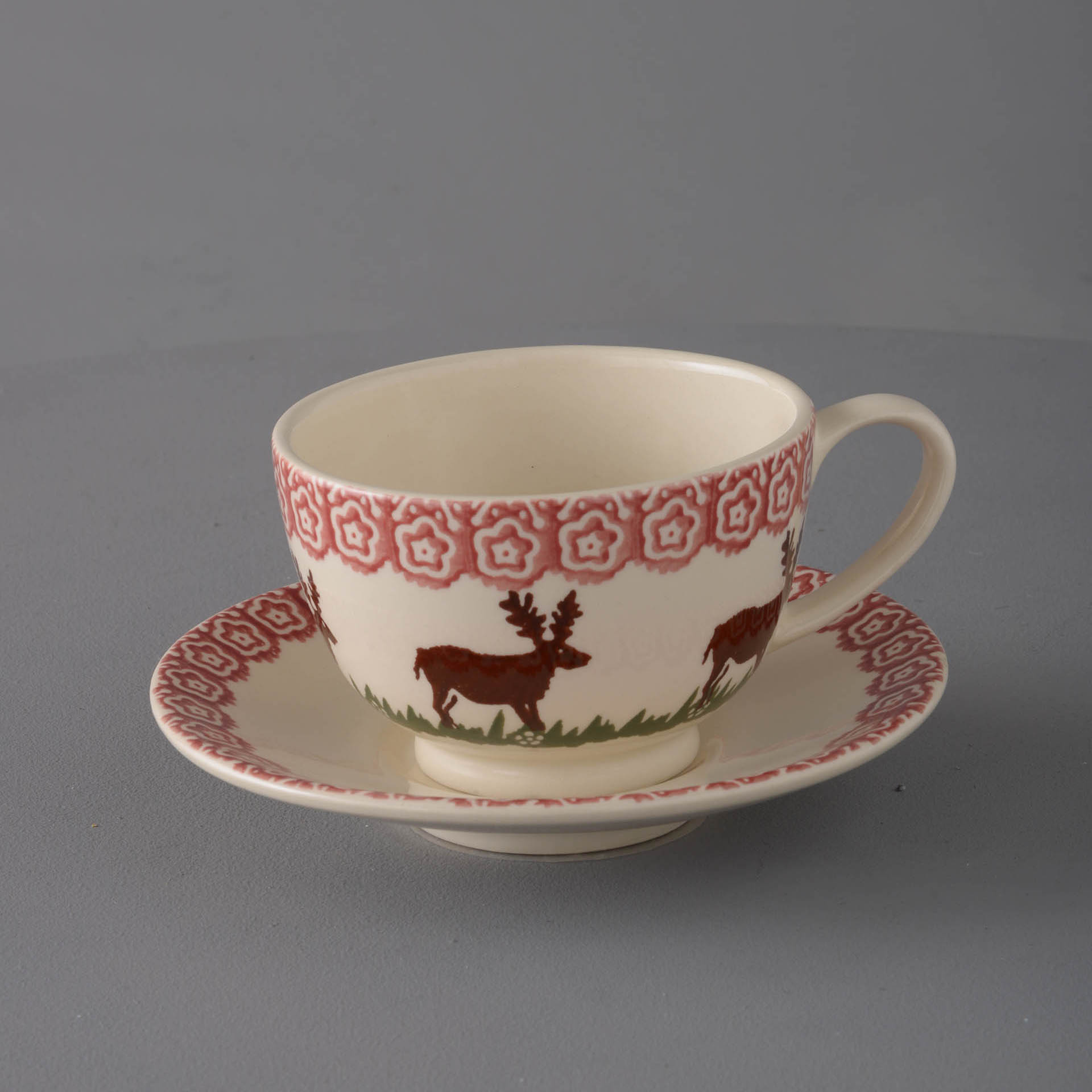 Reindeer Cup & Saucer - Breakfast Size