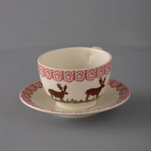 Reindeer Cup & Saucer - Breakfast Size