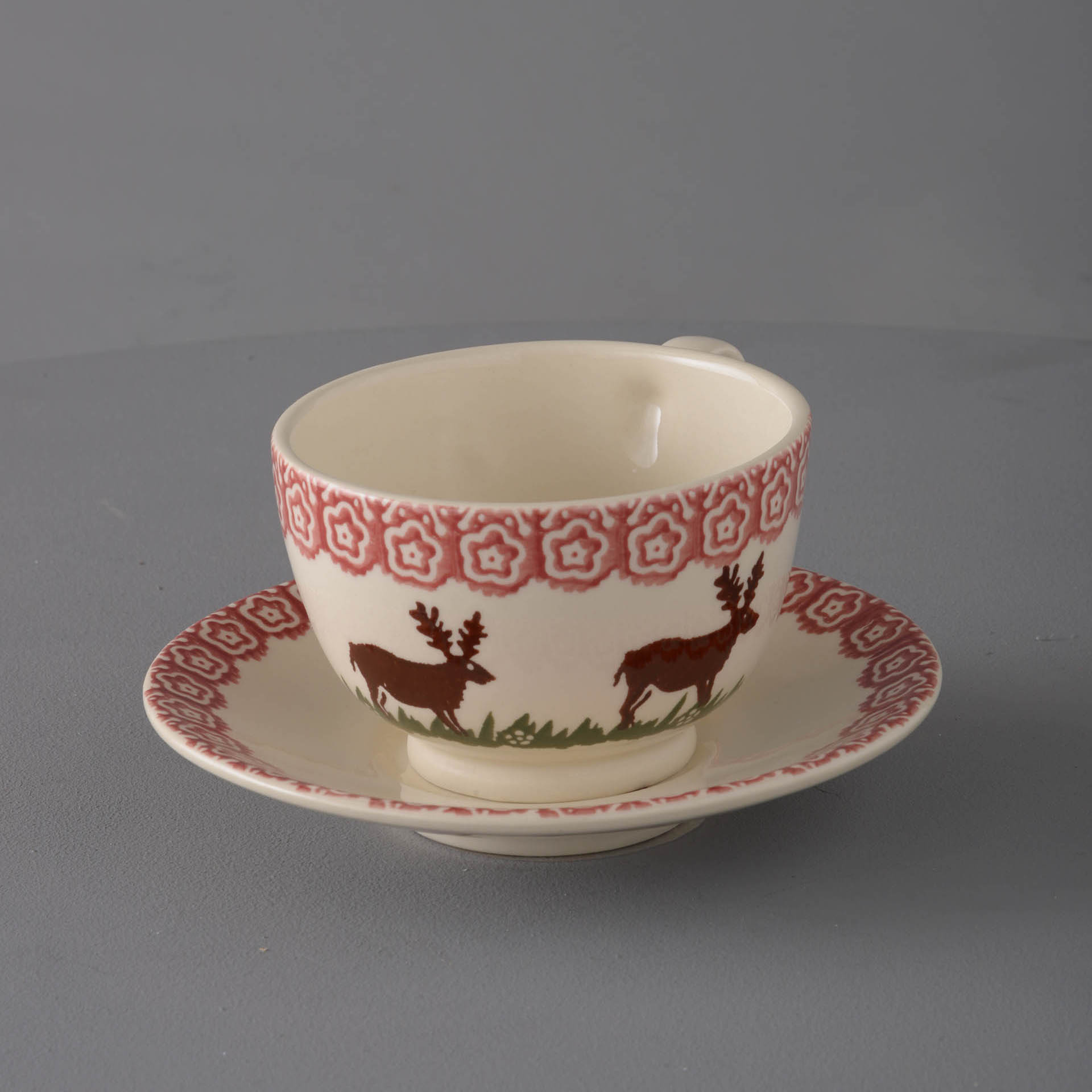 Reindeer Cup & Saucer - Breakfast Size