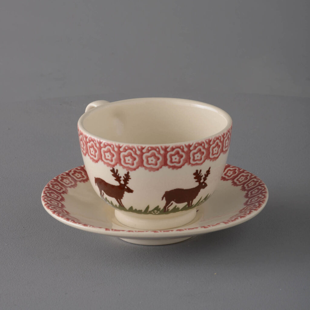 Reindeer Cup & Saucer - Breakfast Size