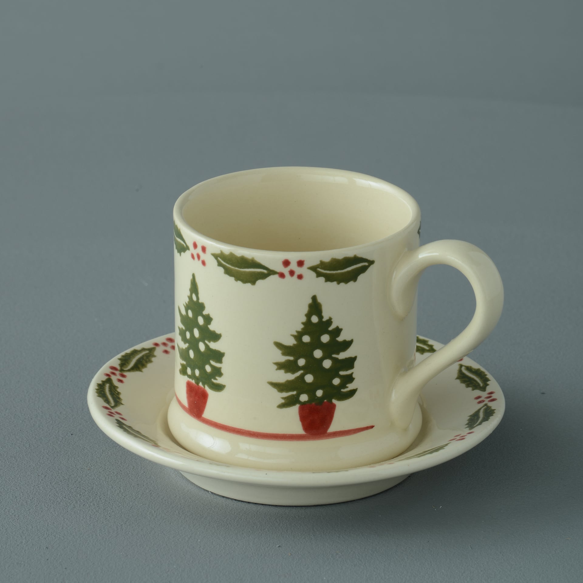 Christmas Tree Mug & Saucer - Small
