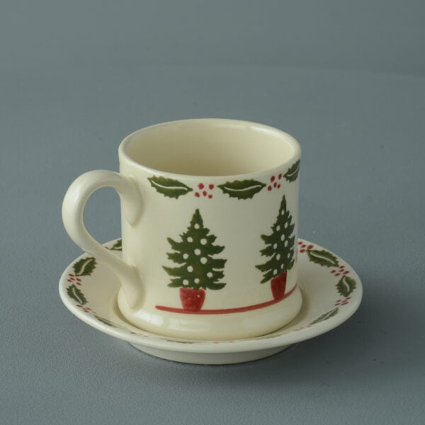 Christmas Tree Mug & Saucer - Small