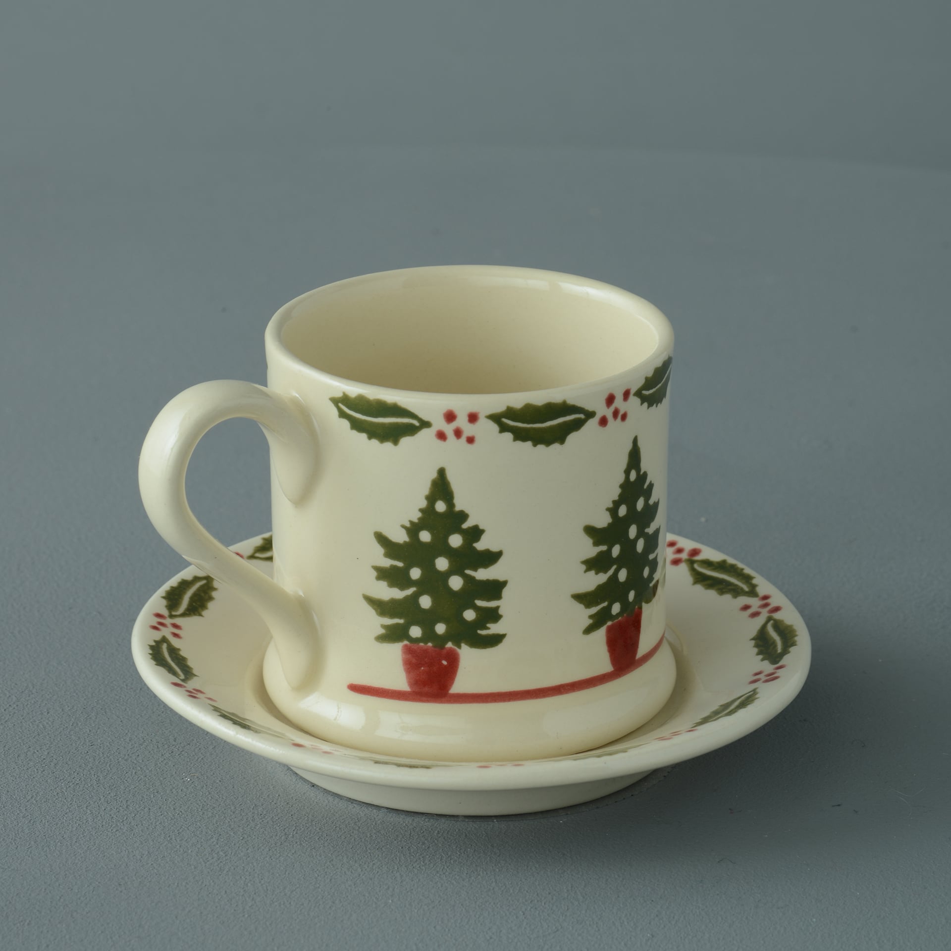 Christmas Tree Mug & Saucer - Small