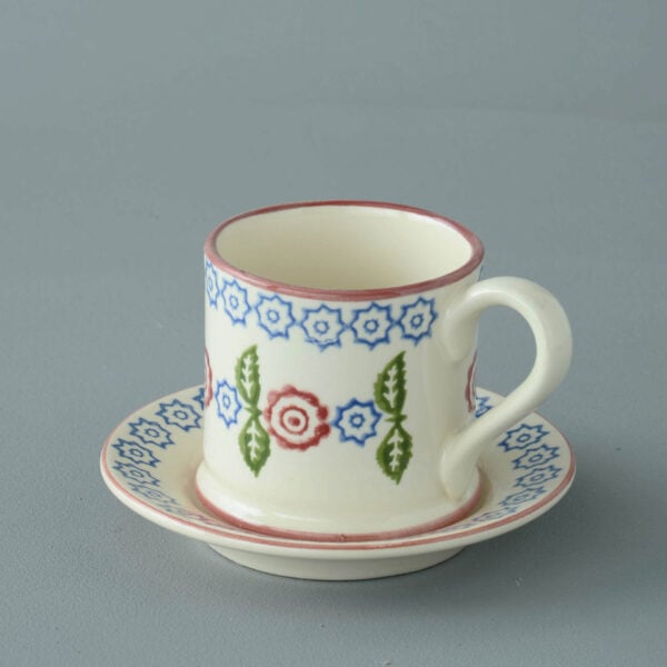 Victorian Floral Mug & Saucer - Small
