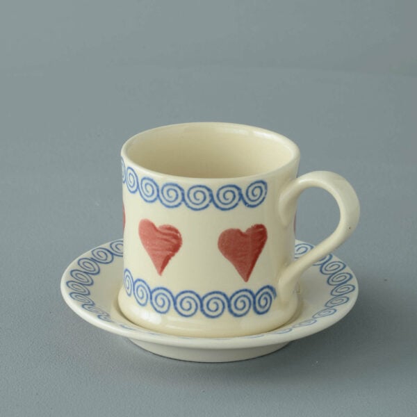 Heart Mug & Saucer - Small