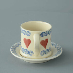 Heart Mug & Saucer - Small