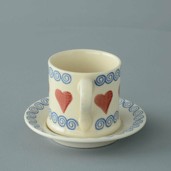 Heart Mug & Saucer - Small