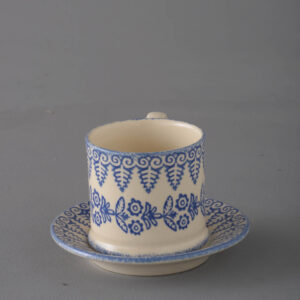 Lacey Blue Mug & Saucer - Small