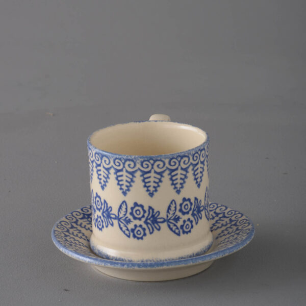 Lacey Blue Mug & Saucer - Small