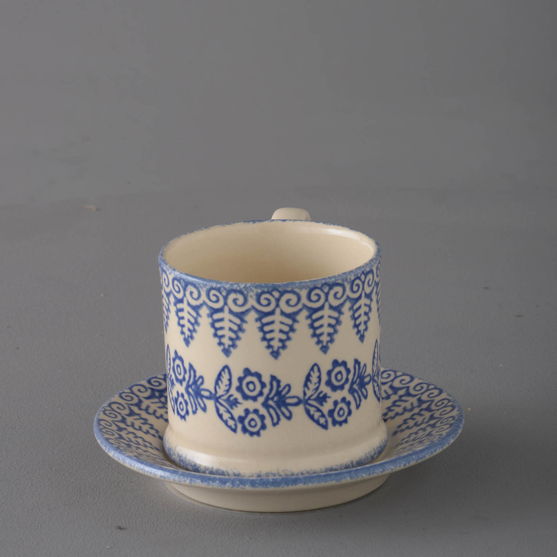 Lacey Blue Mug & Saucer - Small