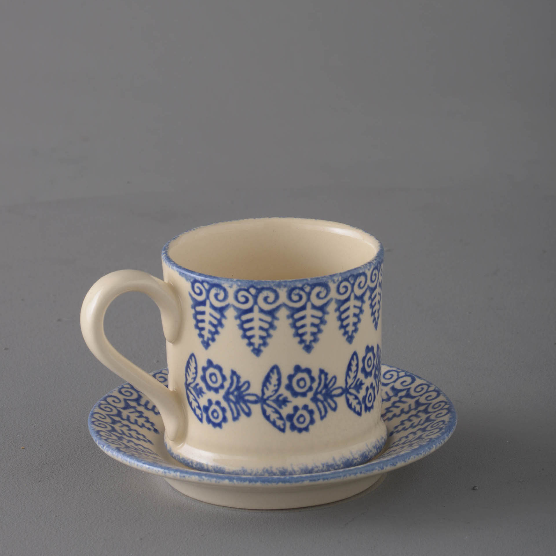 Lacey Blue Mug & Saucer - Small