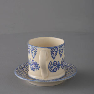 Lacey Blue Mug & Saucer - Small