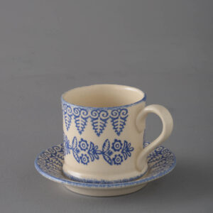 Lacey Blue Mug & Saucer - Small