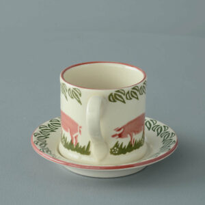 Pink Pig Mug & Saucer - Small