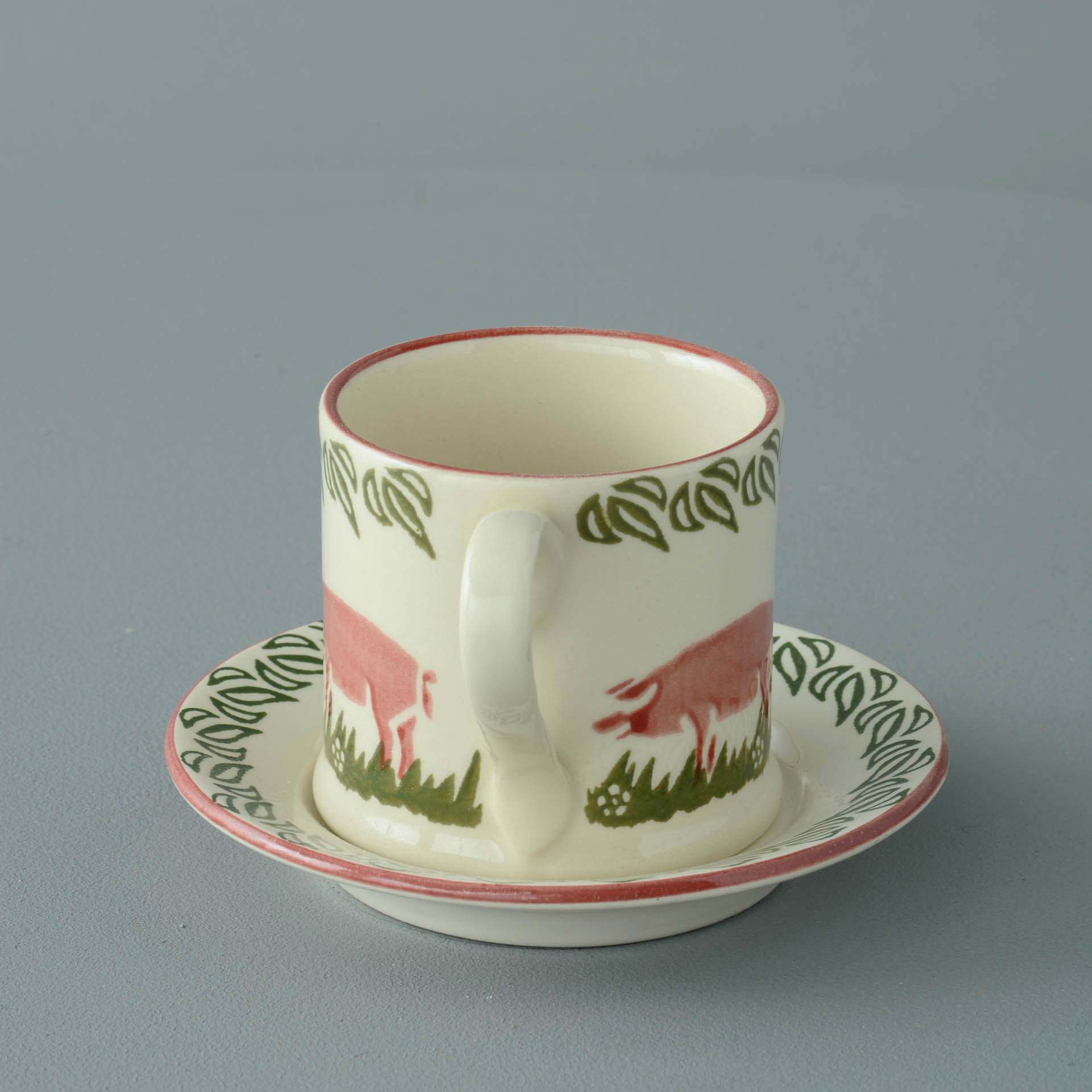Pink Pig Mug & Saucer - Small