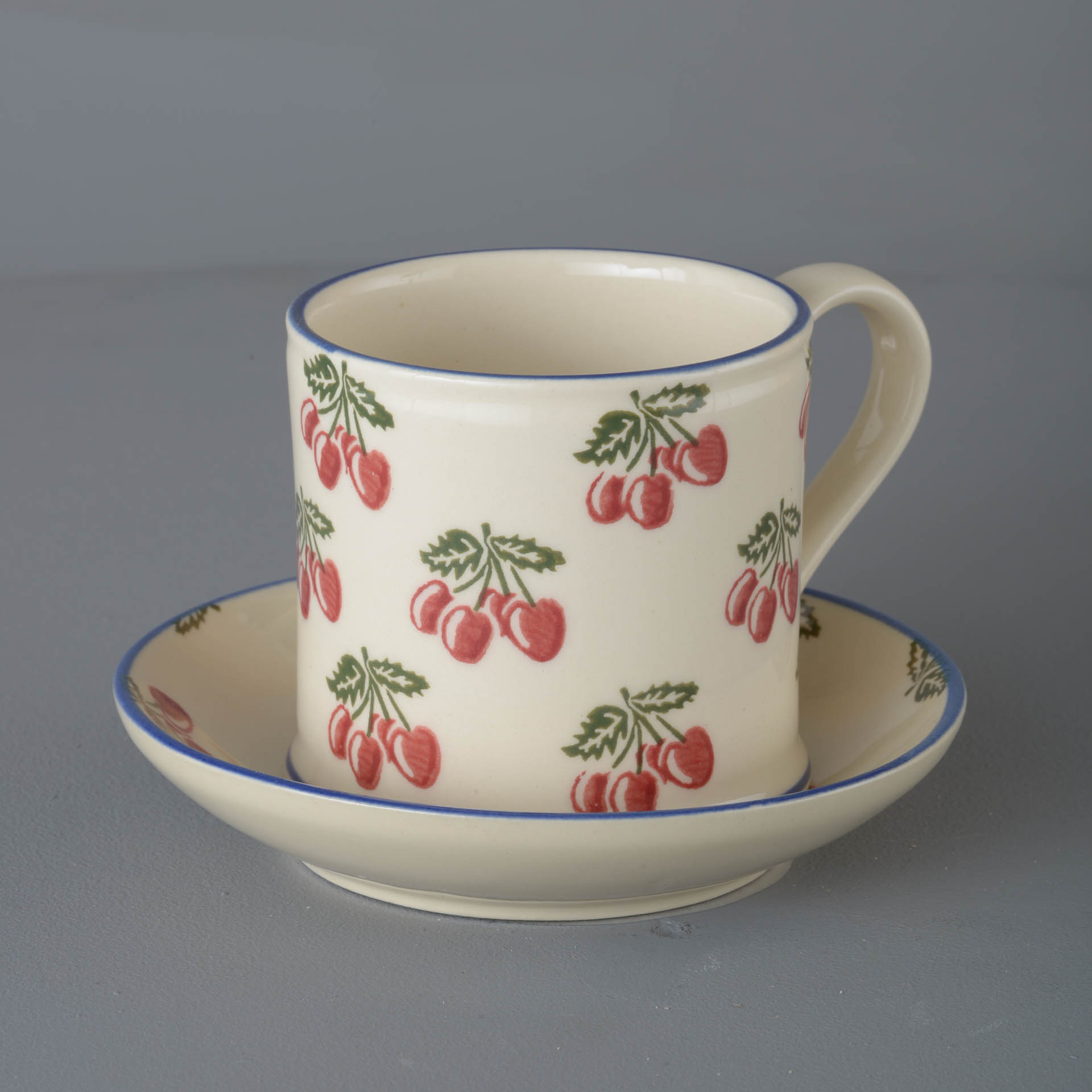 Cherry Snack Saucer & Mug - Large