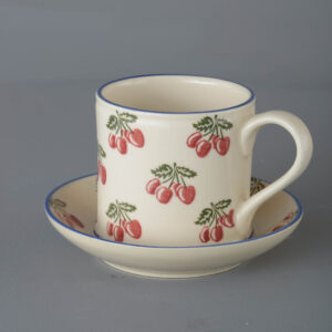 Cherry Snack Saucer & Mug - Large