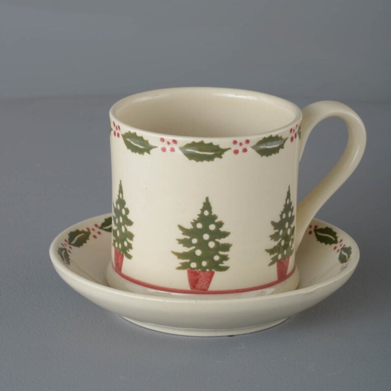 Christmas Tree Snack Saucer & Mug – Large