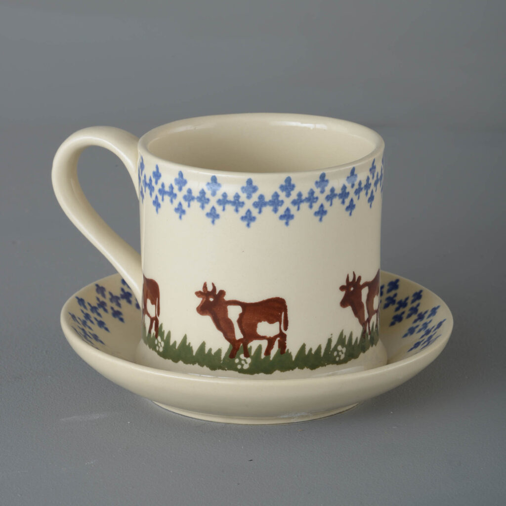 Cow Snack Saucer & Mug - Large